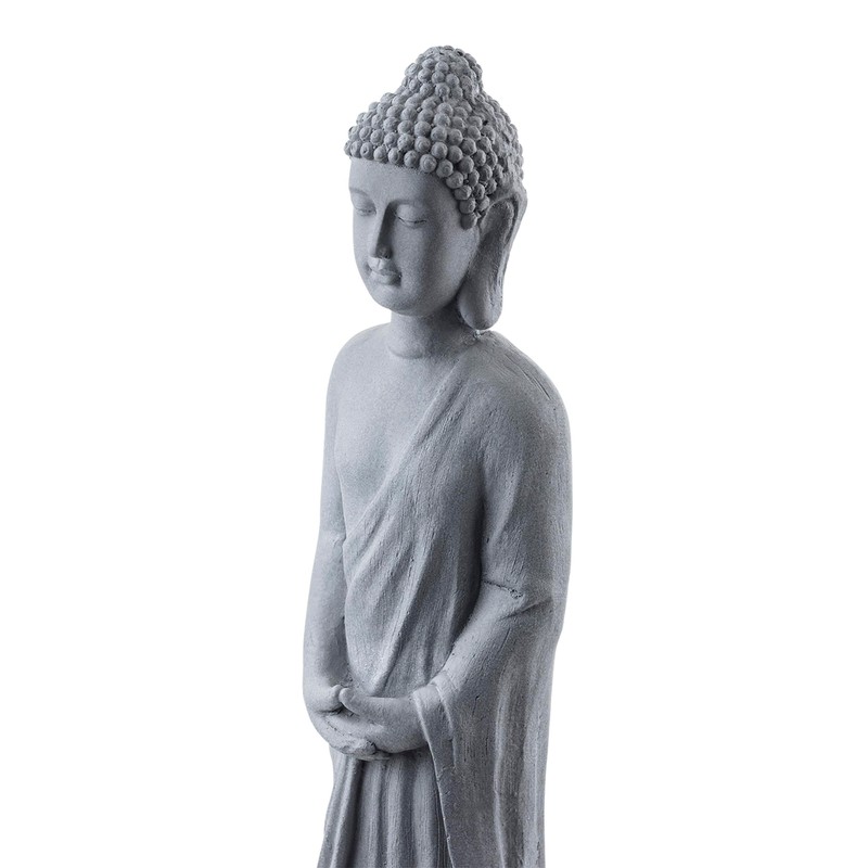 Alpine Corporation 32" Tall Cement Standing Buddha Outdoor Garden Statue,