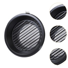 Fenteer Round Vent Cover, Ventilation Outlet Easy to Air Flow Accessories,Aluminum Alloy Return Grille Air Outlet for Residential Homes, Black