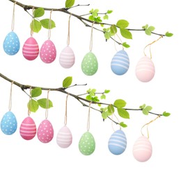 Hanwin Easter Eggs for Hanging Outdoor, Easter Eggs, Pack of 24 Plastic Easter Eggs for Hanging Outdoor, Easter Decoration for Outdoor, Easter Eggs Decoration, Easter Eggs Decoration (24 Pieces)