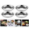 UPKOCH 6 x Round Stainless Steel Serving Plates (7 Inches),