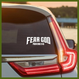 MYMKO Fear God Proverbs 9:10 Decal, Bible Car Window Decals, 6 Inches UV DTF Tranfer Car Stickers, Aesthetic Faith Weatherproof Car Truck Window Bumper Sticker, Car Stickers and Decals for Christians