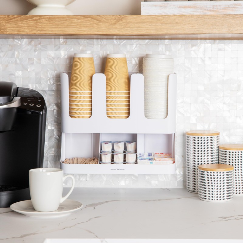 Mind Reader Cup and Condiment Station, 13 Inch Countertop Coffee