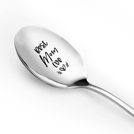 Best Mom Gifts - Best Mom Ever Spoon Funny Engraved Stainless Steel Coffee Spoon Teaspoon Gift for Mother's Day/Birthday/Christmas