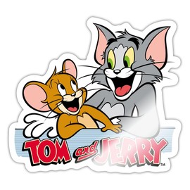 Spreadshirt Tom and Jerry Happy Friends Sticker, 10 x 10 cm, White Glossy