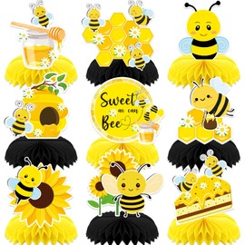 Bee Bumble Honeycomb Table Centerpieces for Party Decorations, Happy Bee Day Centerpieces for Classroom, Home Birthday Party Baby Shower What Will It Bee Gender Reveal Party Decor Supplies