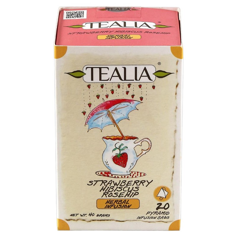 Tealia Pyramid Bags - Hibiscus Tea with Strawberry & Rosehip
