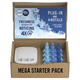 Febreze 3Volution Plug In Air Freshener Starter Kit + 4 Refills, Odour Eliminator & Bathroom Air Freshener, Spring Awakening
