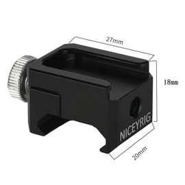 NICEYRIG Cold Shoe Mount Cold Shoe Adapter with NATO Rail Video Accessories Aluminum Alloy Triple Cold Shoe Bracket LED Light Monitor Microphone Audio Recorder Studio Flash Cold Shoe Mount - 471