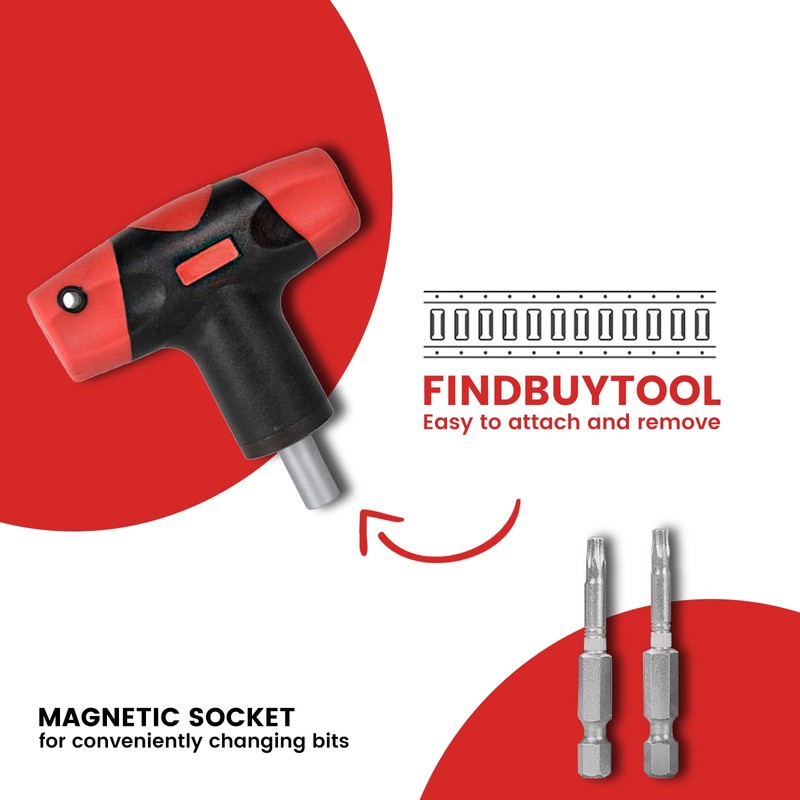 FIND BUY TOOL Findbuytool T-Handle Preset Torque Wrench, Precision Click-Type