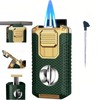 NINSI 5-in-1 Butane Torch Lighter, Windproof Triple Blue Flames, Adjustable