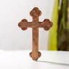 KASSIS Olive Wood Cross Crucifix Wall Cross Simple with Round