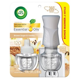 Air Wick® Aromatizante Continuo, Brown Sugar & Vanilla, Difusor Eléctrico y 2 repuestos de 20 ml c/u