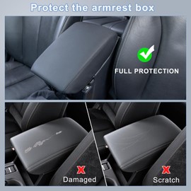 JKCOVER Compatible with 2025 2026 Subaru Forester Center Console Armrest Cover Accessories Car Protective Cover(PU Leather, Black)