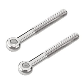 MroMax M10 x 80mm 304 Stainless Steel Machinery Shoulder Lifting Eye Bolt Metric Thread 2pcs