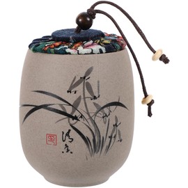 Garneck Ceramic Tea Canister for Loose Tea - Airtight with Lid in Vintage Design - Ideal for Tea Storage and Decorative Kitchen Accessories