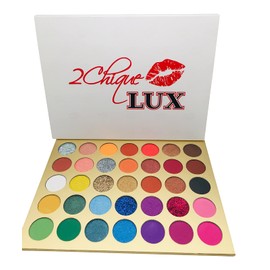 2Chique Boutique Eyeshadow Makeup Palette 35 Matte and Shimmer Colors Long Lasting and High Pigment (Style 44 Lips- Mirror included)