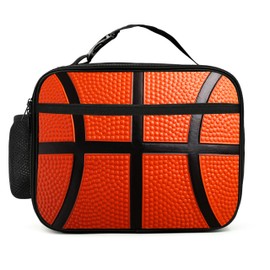 Guiteinyi Basketball Lunch Bag Insulated Reusable Lunch Box Tote Bag For Women Men Work Picnic Travel