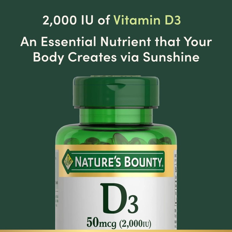 Nature's Bounty Vitamin D3 2000 IU | Supports Immune Health,