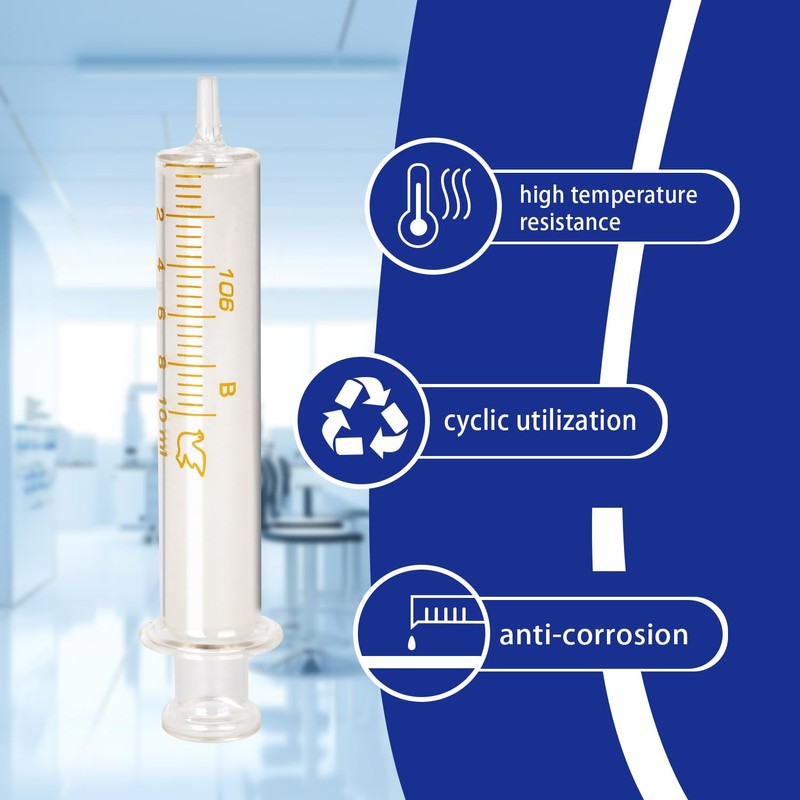 Jiaxix 10 Pack 10ml Glass Syringe With Caps