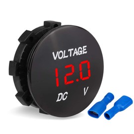 Universal Digital Display Voltmeter. Waterproof Voltage Meter. Red LED .car Voltmeter.led Voltmeter.12v Voltmeter for DC 12V-24V Car Motorcycle Auto Truck Ship…