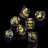 ORUZA 7 Piece Dragon Eye Polyhedral DND Dice, Resin D&D