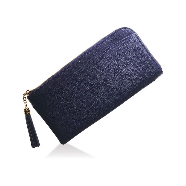 BLUE SINCERE SW3 Women's Genuine Leather L-Shaped Long Wallet, RFID