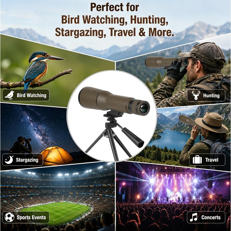 Monocular Telescope 12X62 HD High Power with Tripod Suitable for