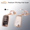 Koaudb Car Key Fob Cover with Keychain for VW, 3