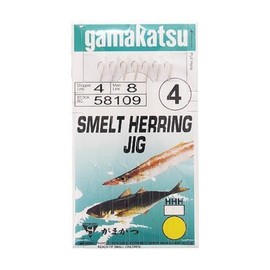 Gamakatsu Smelt/Herring Rig Nkl Sz 4 Fishing Equipment, One Size, Nickel