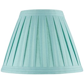 Creme Linen Medium Box Pleat Lamp Shade 7" Top x 14" Bottom x 11" High (Spider) Replacement with Harp and Finial - Springcrest