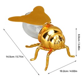 Oreilet Bee Honey Jar, Decorative Glass Bee Shaped Honey Pot Container, Syrup Dispenser Crystal Condiment Container Sugar Holder Bowl for Kitchen Restaurant (Gold)