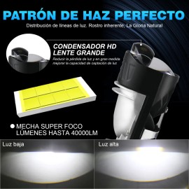 Par Led Faro Mini Lupa Proyector Focos H4 Altoy Bajo Canbus H4 Negro Blanco Frío