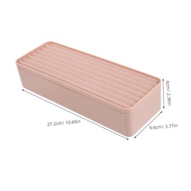 Mipcase Cable Management Box Dust Cord Organizer for Desk Electronic Wire Storage with Cover for Chargers Headphones Data Cables Pink for Home Office Use