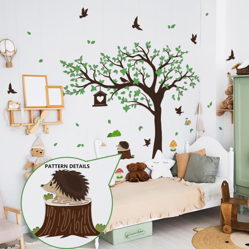 Large Tree Wall Stickers Famliy Trees Wall Decals with Green