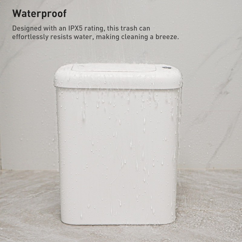 EKO Automatic Bathroom Trash Can with Lid, 2.6 Gallon Slim