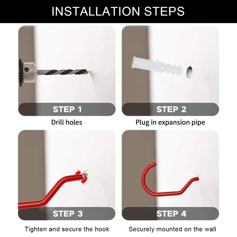Bicycle Hooks, Pack of 6 Ceiling Bicycle Hooks, Bicycle Storage
