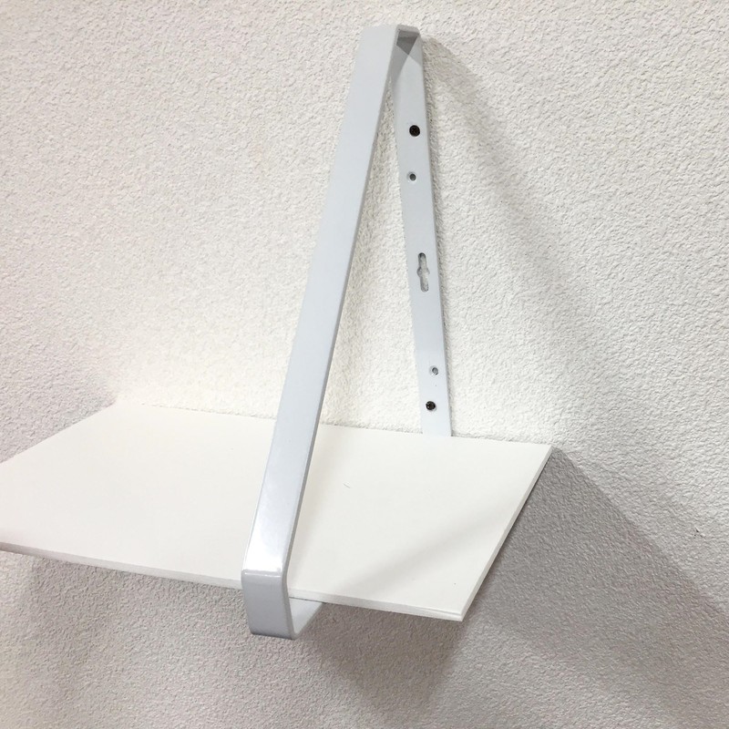 Wake Sangyo Triangle Shelf Bracket, White, 9.8 x 11.8 inches
