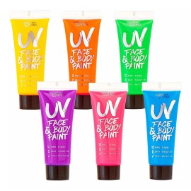 Splashes & Spills Uv Glow Blacklight Pintura Facial Y Corporal  6 Paquete De V