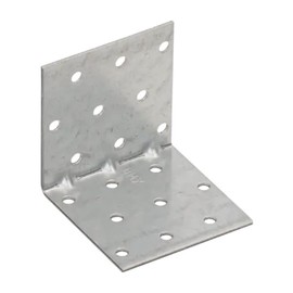 60mm x 60mm x 60mm Heavy Duty Perforated Angle Bracket with Reinforcement Corner Reinforced Metal Braces Steel Repair Connector KMP5 (Pack of 4)