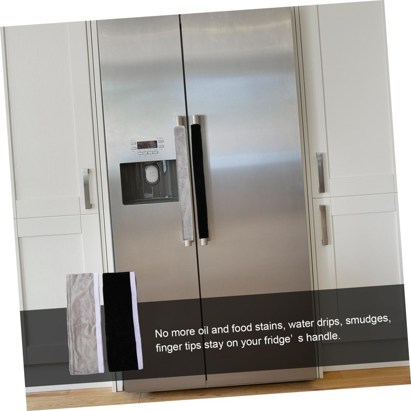 CORHAD Black Refrigerator Handle Covers 4 Pack Kitchen Gadget Fridge