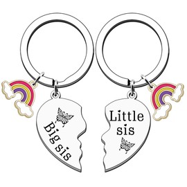 TTOVEN Sister Keyring For 2,Sister Gifts From Sister Birthday Christmas Valentines Wedding Jewelery Presents