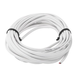 RATCHROLL 1 Pcs Universal Ground Wire Fully Insulated& Soft Touch Jacket 30FT Power Wire 18AWG White OFC
