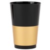 PLASTICPRO Disposable 12 oz Black Plastic Tumblers With Gold Band