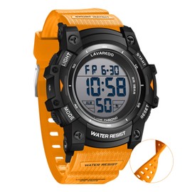 Watches for Men Digital Sport Outdoor Mens Watches 5ATM Waterproof Large Numbers Men's Watch with Resin Strap Military LED Backlight Montre Homme