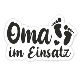 folien-zentrum - Oma im Einsatz 12.5 x 8 cm - High-Quality Sticker Car Tuning - Car Sticker - Funny Sticker for Car - Car Sticker - Stickerbomb - Car Sticker - Made in Germany