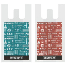 Skater RGBH2 Plastic Bag with Handle, M, 10 Pieces, 19.3 x 9.8 x 5.5 inches (49 x 25 x 14 cm), Brooklyn