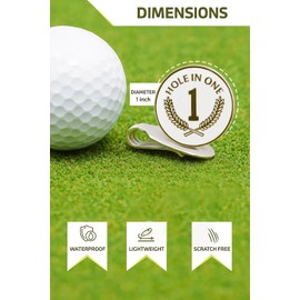 Hole in One Ball Marker - Premium Golf Ball Marker for Putting Green | Colored Golf Ball Marker for Men & Women – Ballmarker Golf Gift for Alignment & Style, 1" Wide