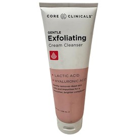 Core Clinicals Gentle Exfoliating Cream Cleanser — Lactic Acid & Hyaluronic Acid | Removes Impurities, Smooths & Hydrates | Made in USA & Cruelty Free (8 Fl Oz)