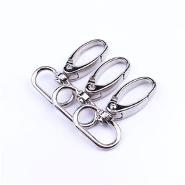 Vastsea 20 pieces key ring D-rings, key ring swivel, swivel closure, 360° rotatable carabiner hook, metal carabiner hook, apply to shoulder bag, carry bag (silver), silver