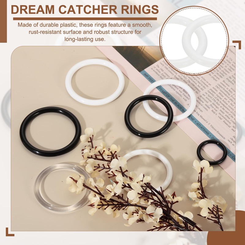 PATIKIL 20 Pcs Dream Catcher Rings, 1.3 inch Floral Macrame